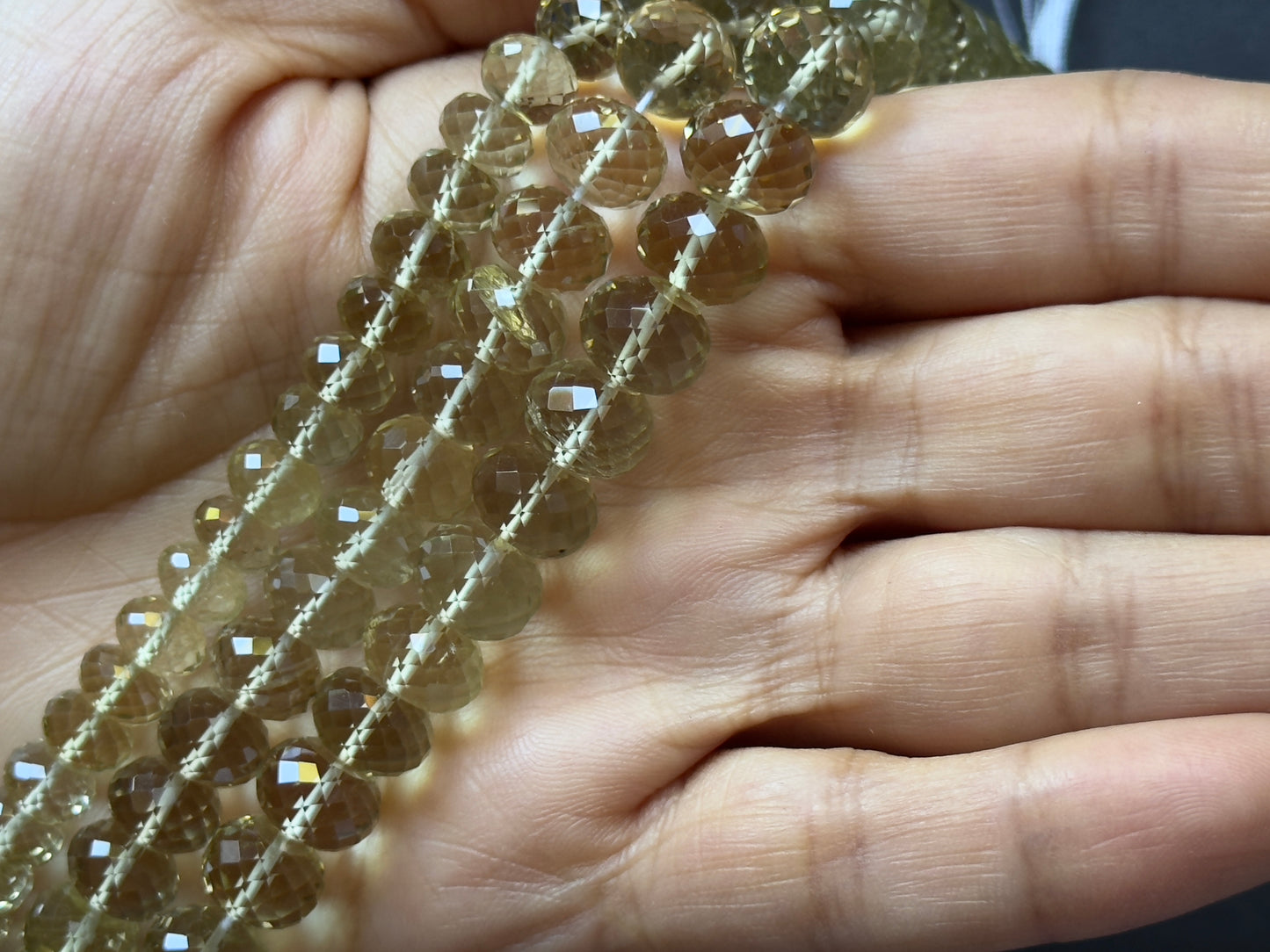 Radiant Lemon Citrin fac. Rondelle Beads L : 21cm
