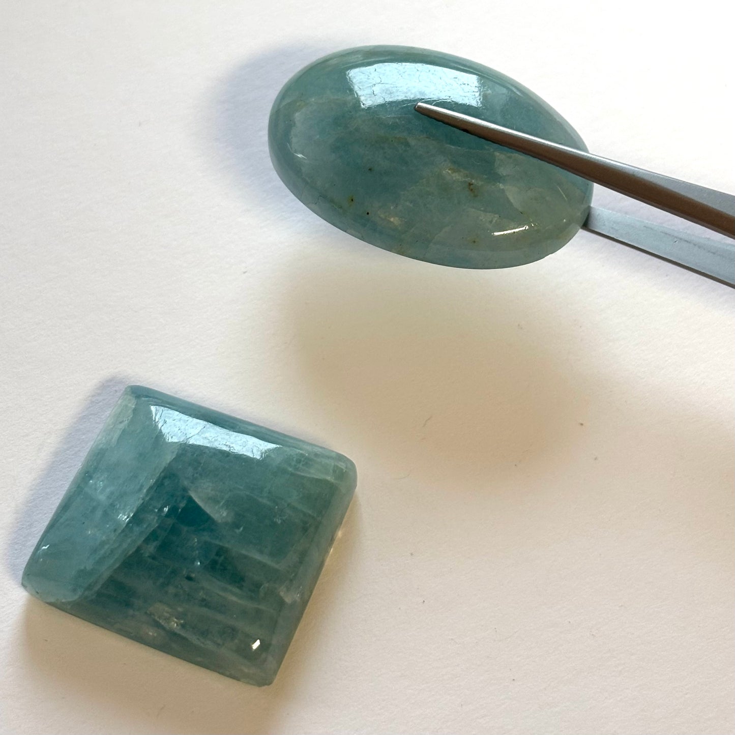 5 Pieces Polished Blue Greenish Aquamarine Loose Beads With Inclusions In Various Shapes