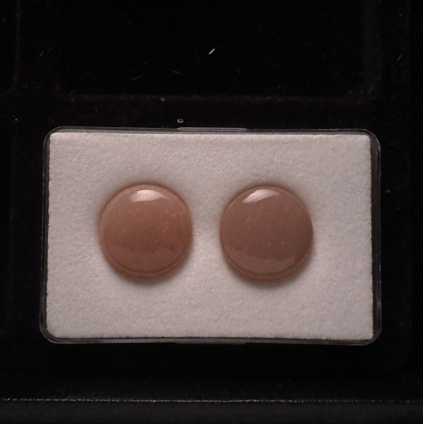 Moonstone Cabochon Round 15 mm 2-22.75 cts Pair Saucer Shape