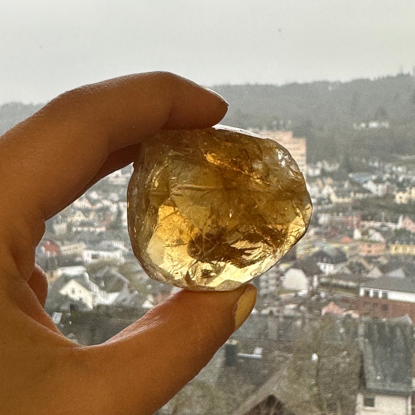 2 Pieces Fancy Cut Orange Tumbled Citrine With Holes And Inclusions