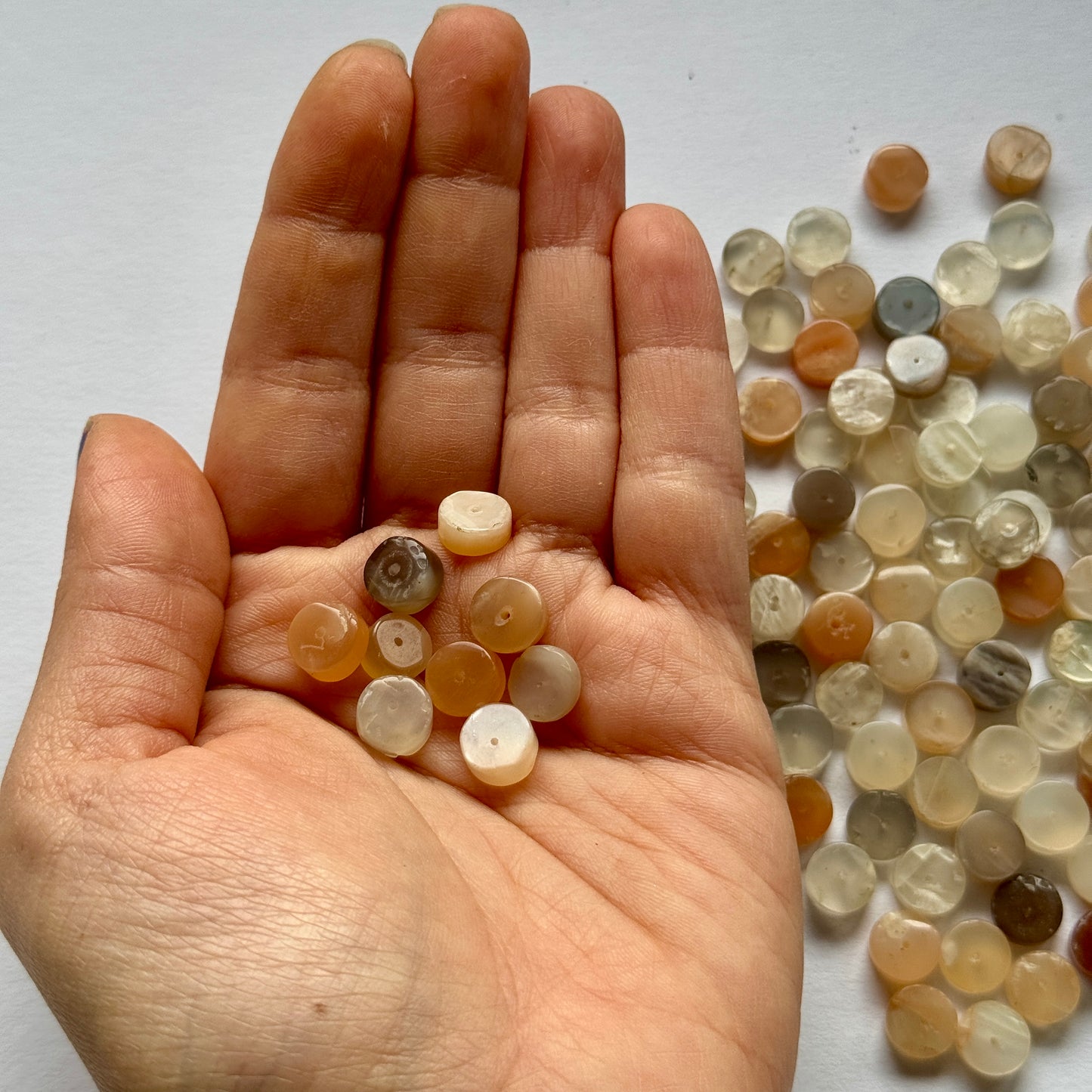 Moonstone Buttons Loose Beads