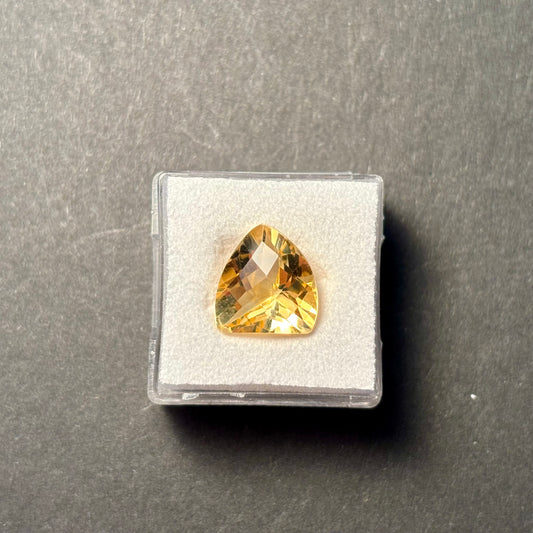 Citrine Yellow Elaborate Cut Faceted Top Quality 12.5 x 11.8 mm 5.11 Carat