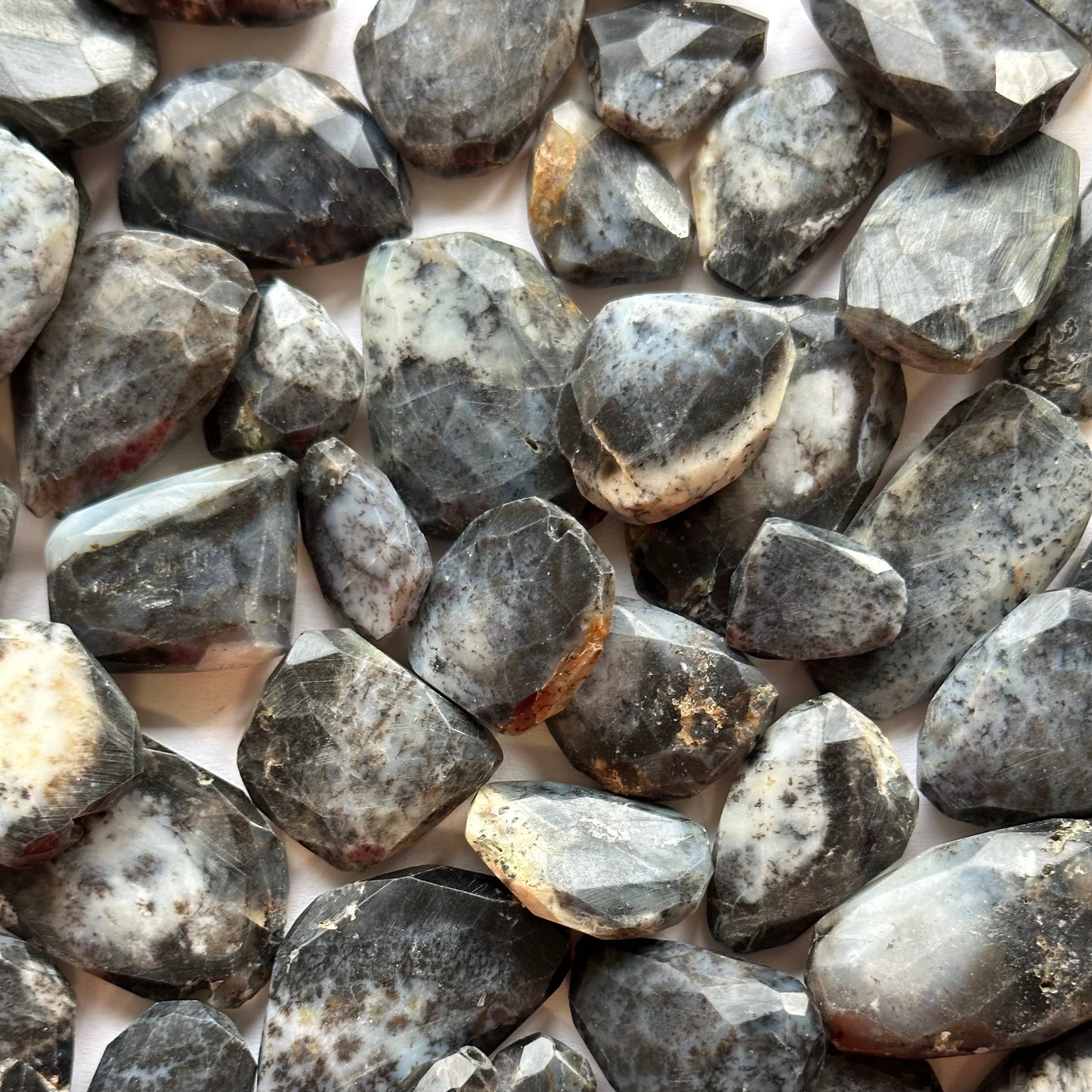 10 Dendrite Opal Greyish White Rare Find