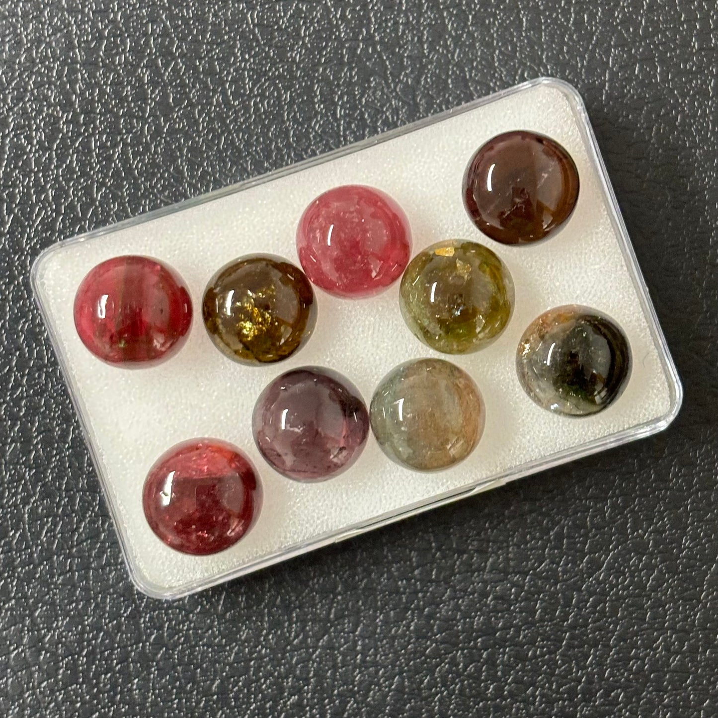 Tourmaline Round Cabochon With Inclusions Approx. 11-11.4mm 6,21 Cts.