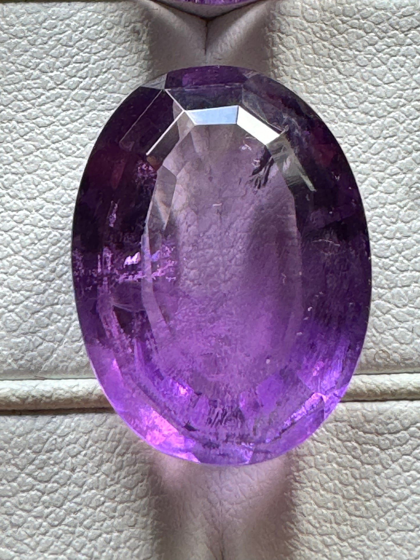 Amethyst Oval Faceted Gemstones With Deep Purple And Inclusions