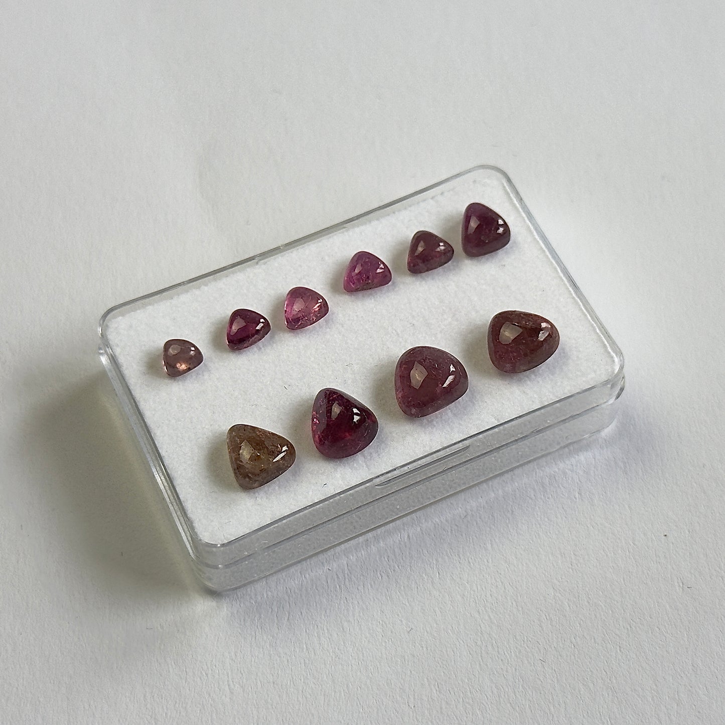 Pink Tourmaline Cabochon Trillion Shape 4.5 - 8.7 mm