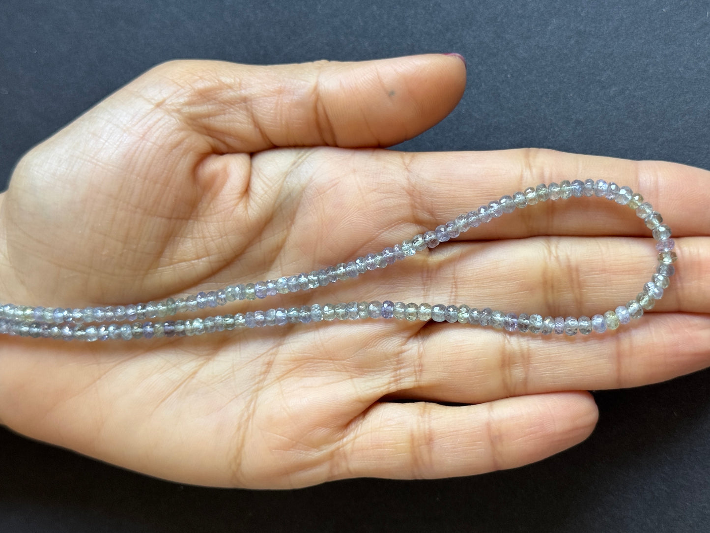 Catching the Light with Tanzanite Rondelle Beads 40cm