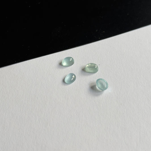 Smooth, Polished Aquamarine Cabochons with a Calming Essence approx. 8 x 6mm