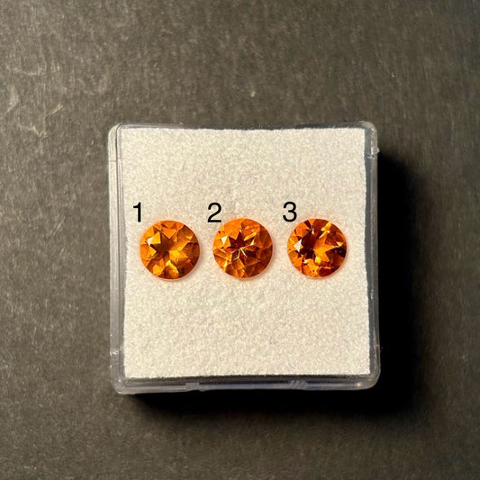 1 Piece Citrine Classic Round Cut Faceted 5.9mm 2.17 Carats AAA+ Quality