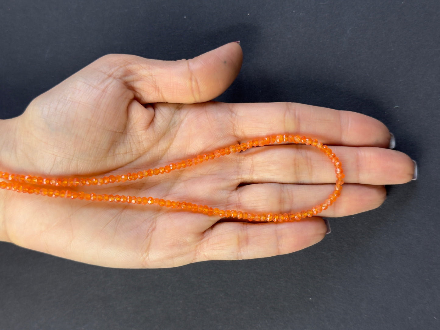Warm and Juicy Orange Fire Opal Rondelle Beads Approx. 41cm