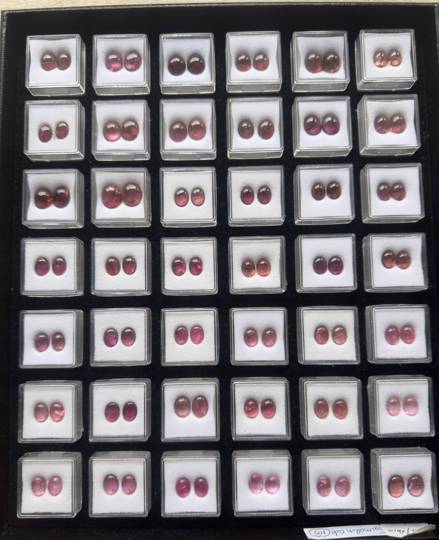 Pink Tourmaline Cabochon Pairs