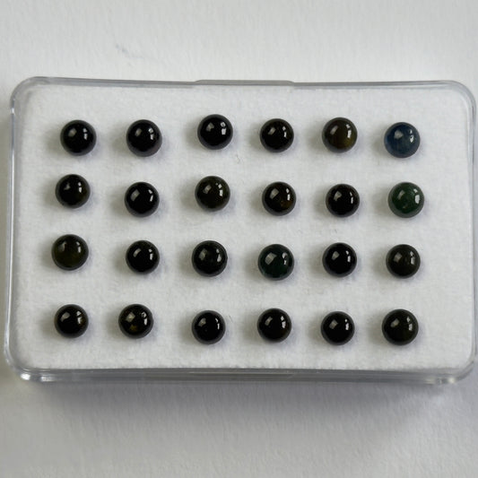 Green Tourmaline Cabochon Round 4mm