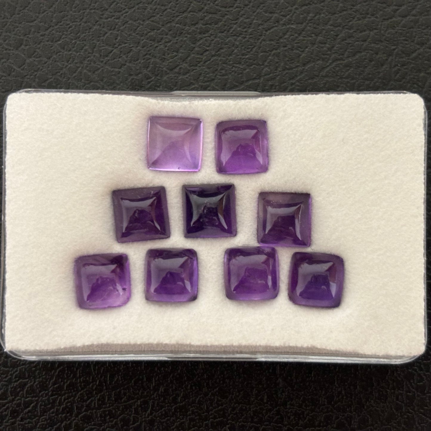 1 Piece Purple Amethyst Cushion Cabochon With Inclusions Approx. 7mm 1.83 Cts.