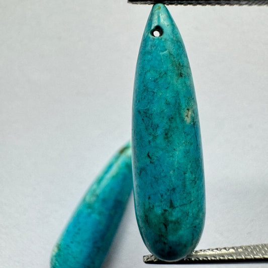 Sehr schöne Türkis Tropfen Lose Perlenpaare Zum Weiterverarbeiten 21mm - 26mm gebohrt