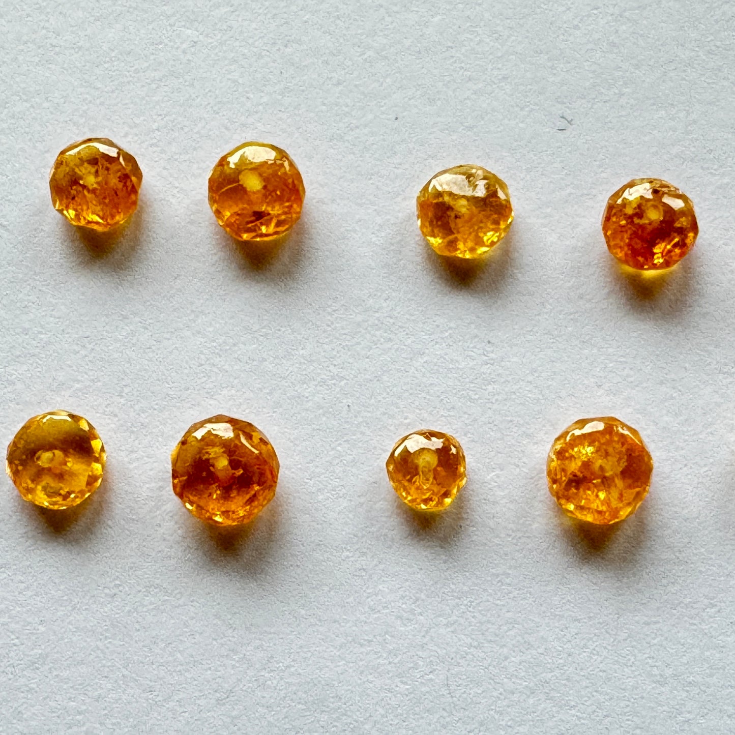 20 Pieces Beautiful Round Orange Mandarin Garnet Loose Beads To Make Jewellery