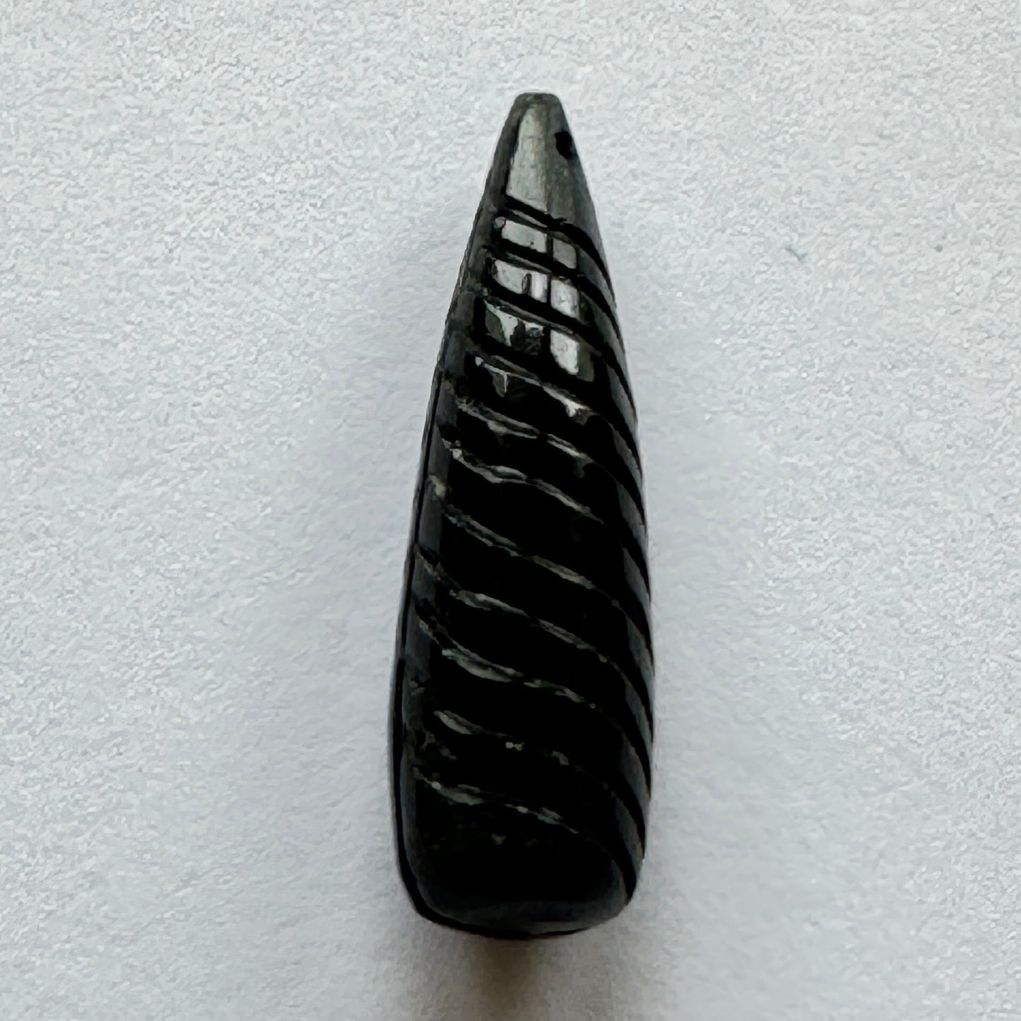 Black Onyx Drops With Engraved Lines A Very Rare Find 25mm