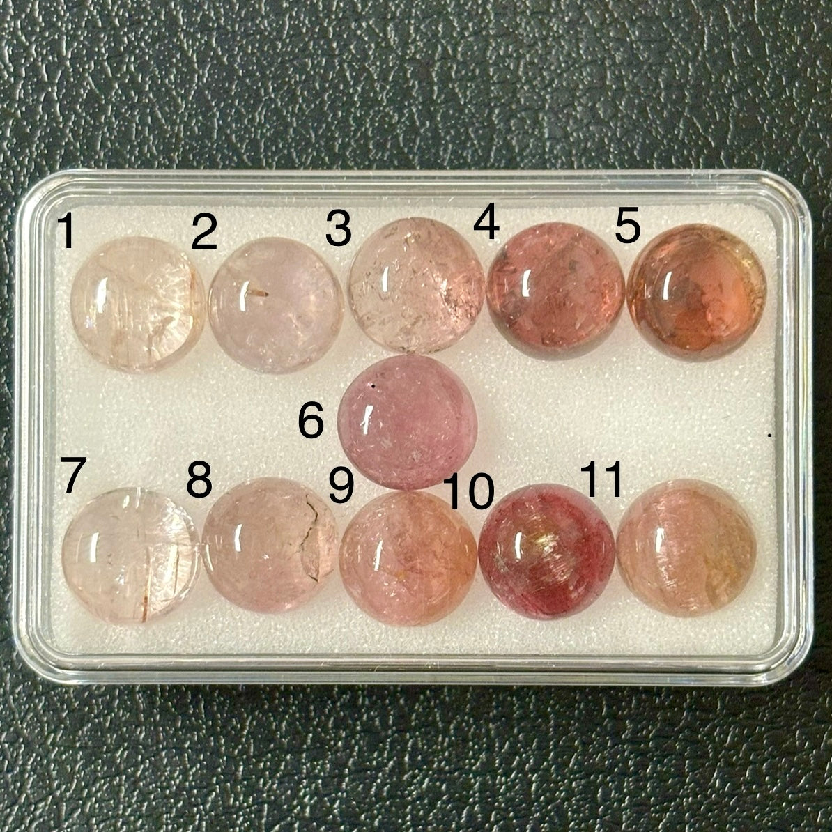 Tourmaline Round Cabochon With Inclusions Approx. 10-10.3 mm 4.5 Cts.