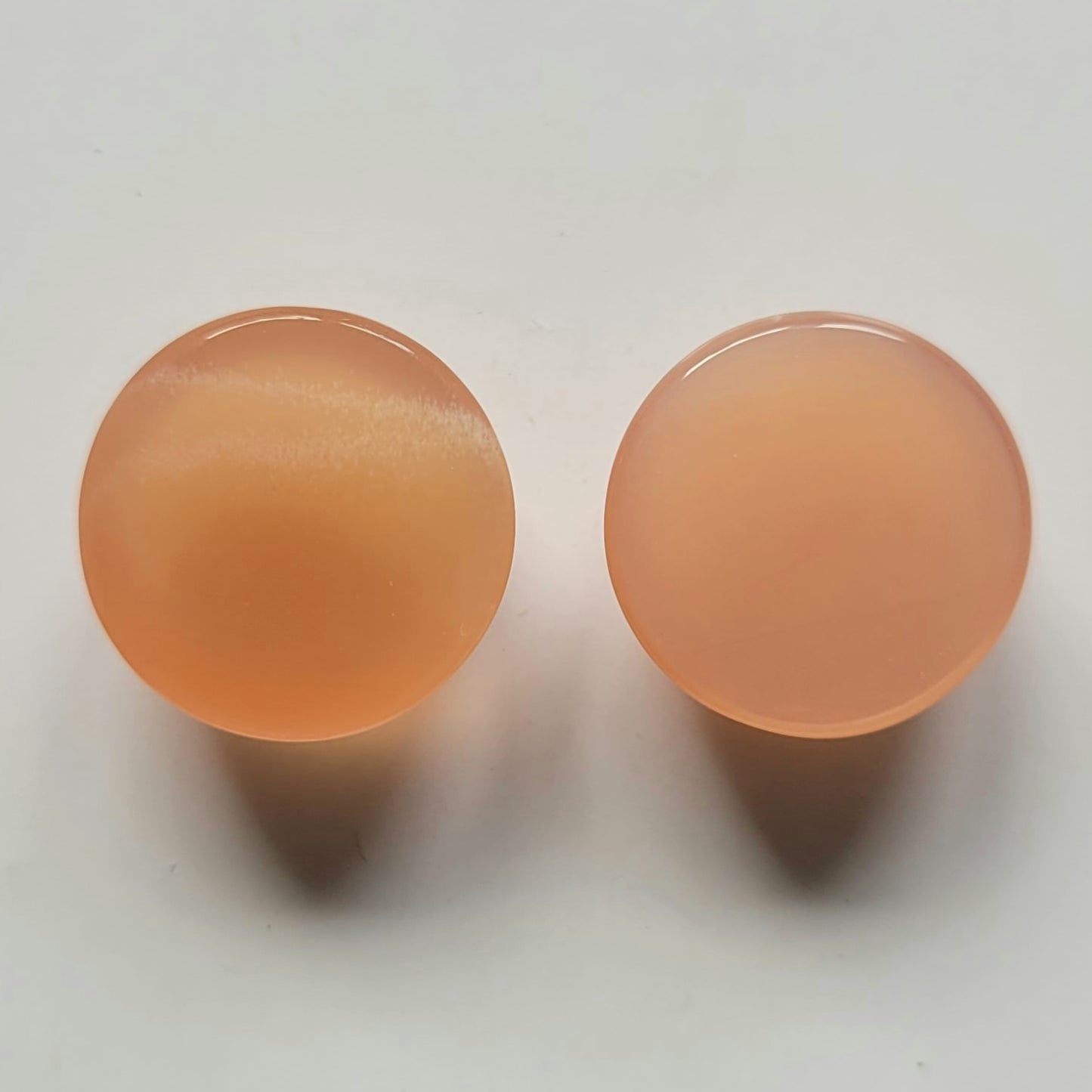Peach Orange Moonstone Cabochon Pair 15mm