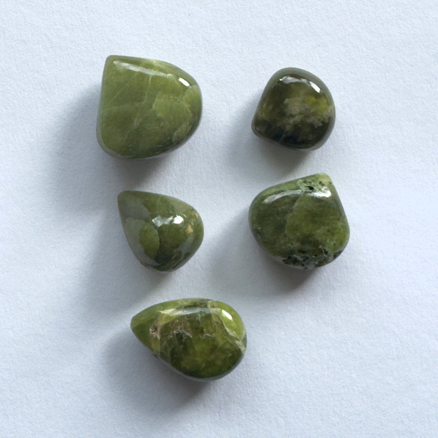 Chrome Diopside Drop Loose Beads Drilled Set of 5