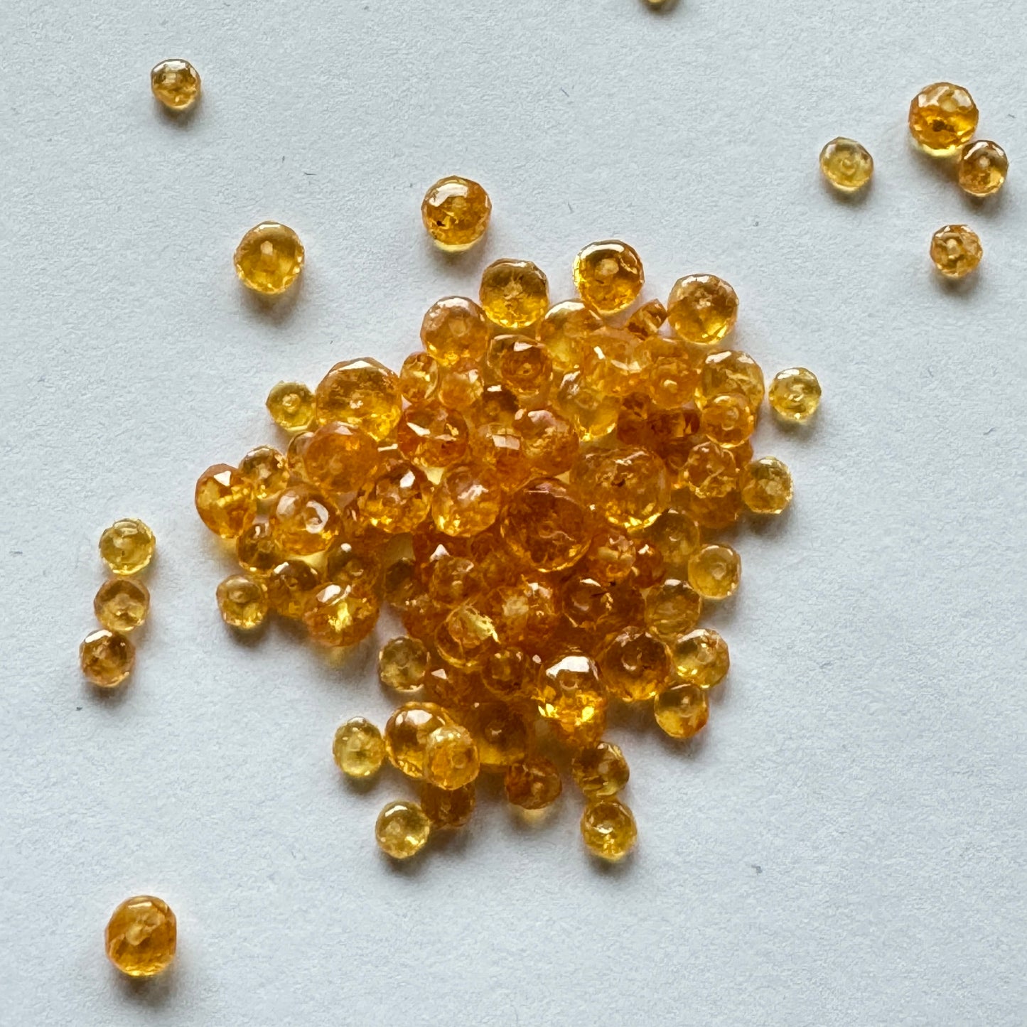 20 Pieces Beautiful Round Orange Mandarin Garnet Loose Beads To Make Jewellery