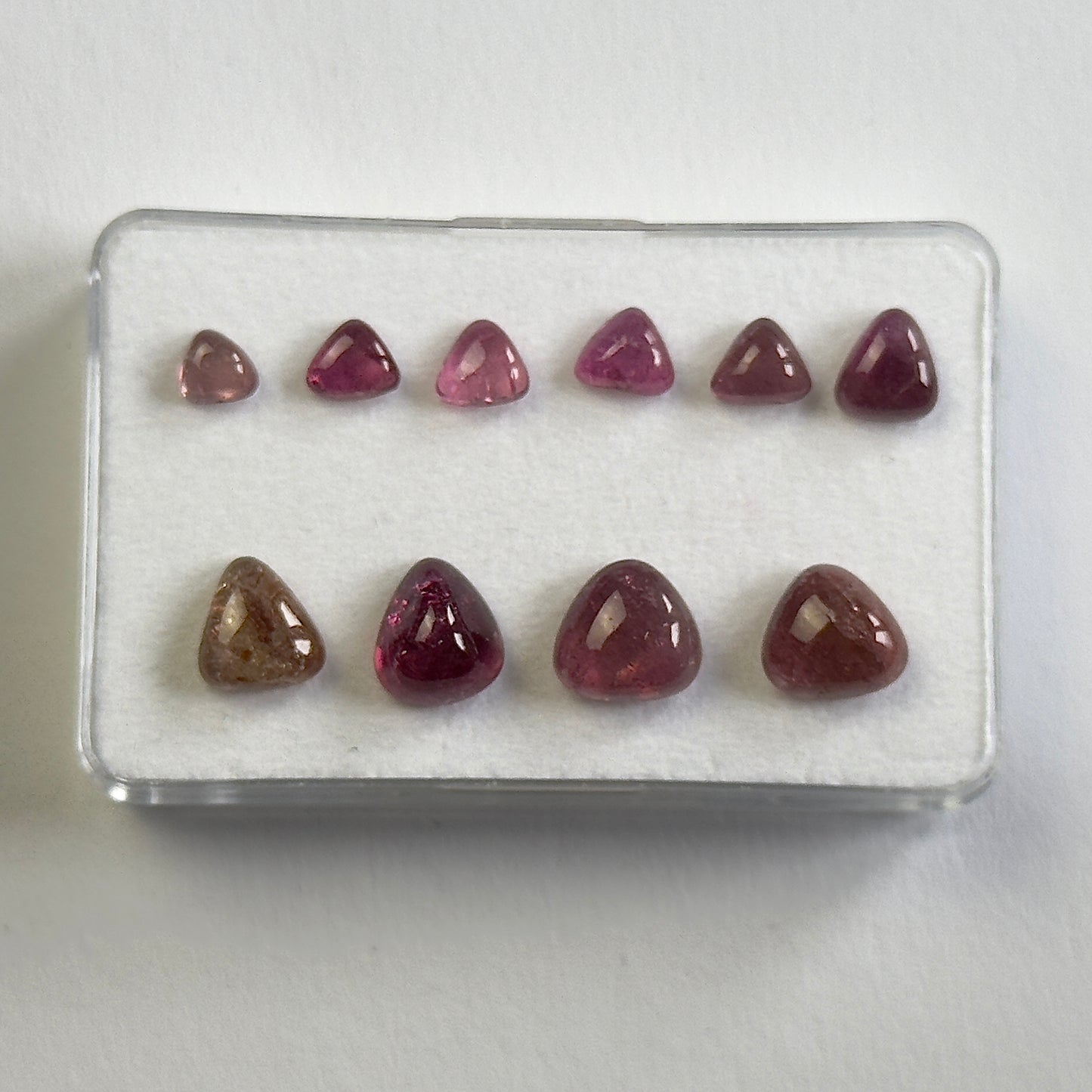 Pink Tourmaline Cabochon Trillion Shape 4.5 - 8.7 mm