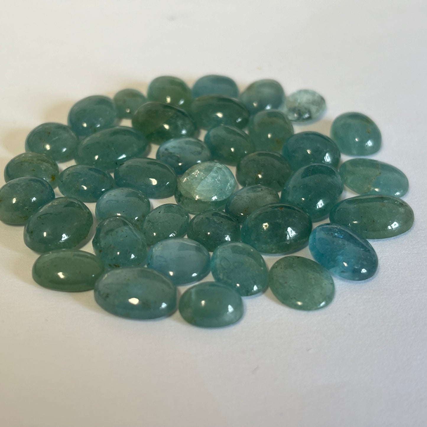 10 Pieces Beautiful Oval Greenish Blue Aquamarine A Rare Find With Inclusions