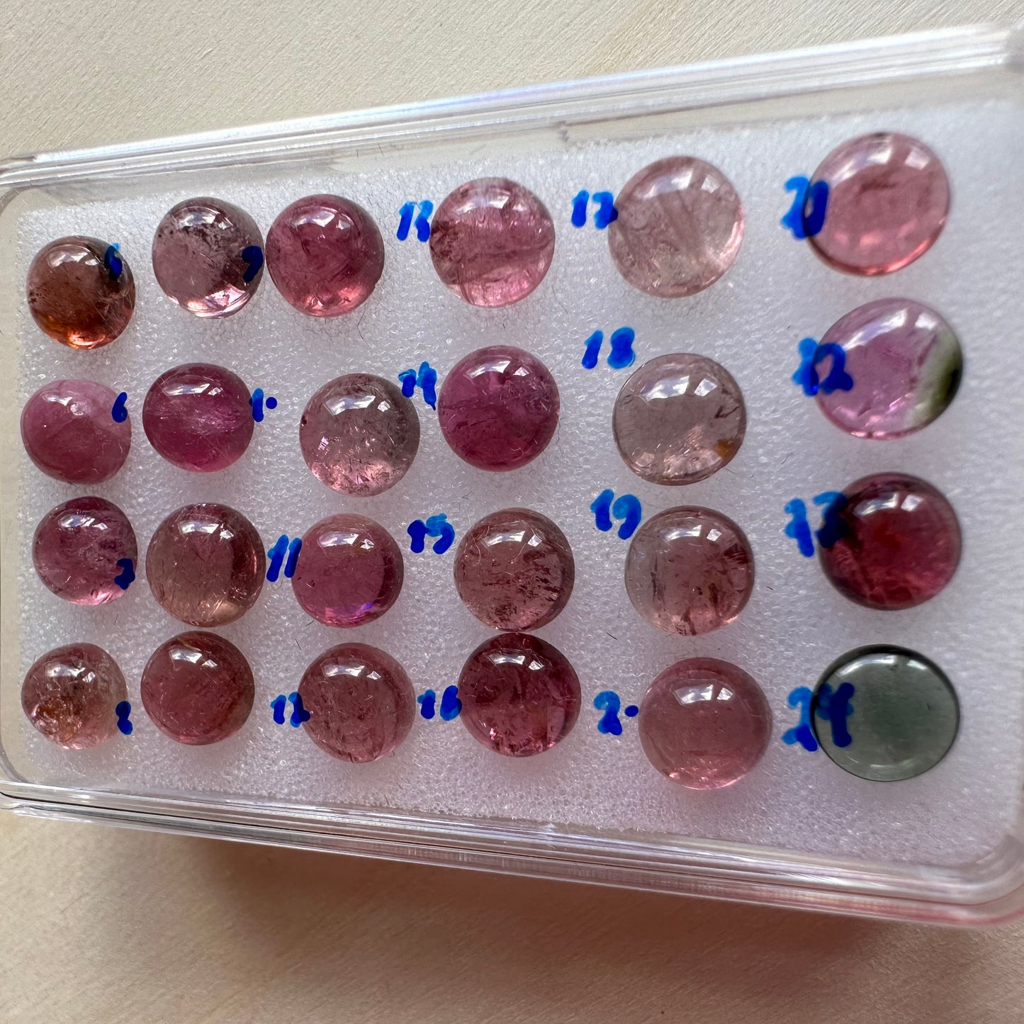 Tourmaline Round Cabochons 6-6.8mm ,Multichoice