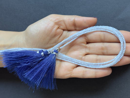 Exquisite Blue Chalcedony fac. Rondelle Beads approx. 66,22cts