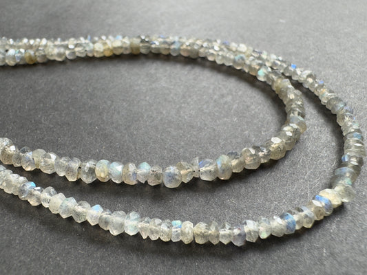 Opalescent and Glowing Labradorite Rondelle Beads Approx. 27,96cts - 31,91cts