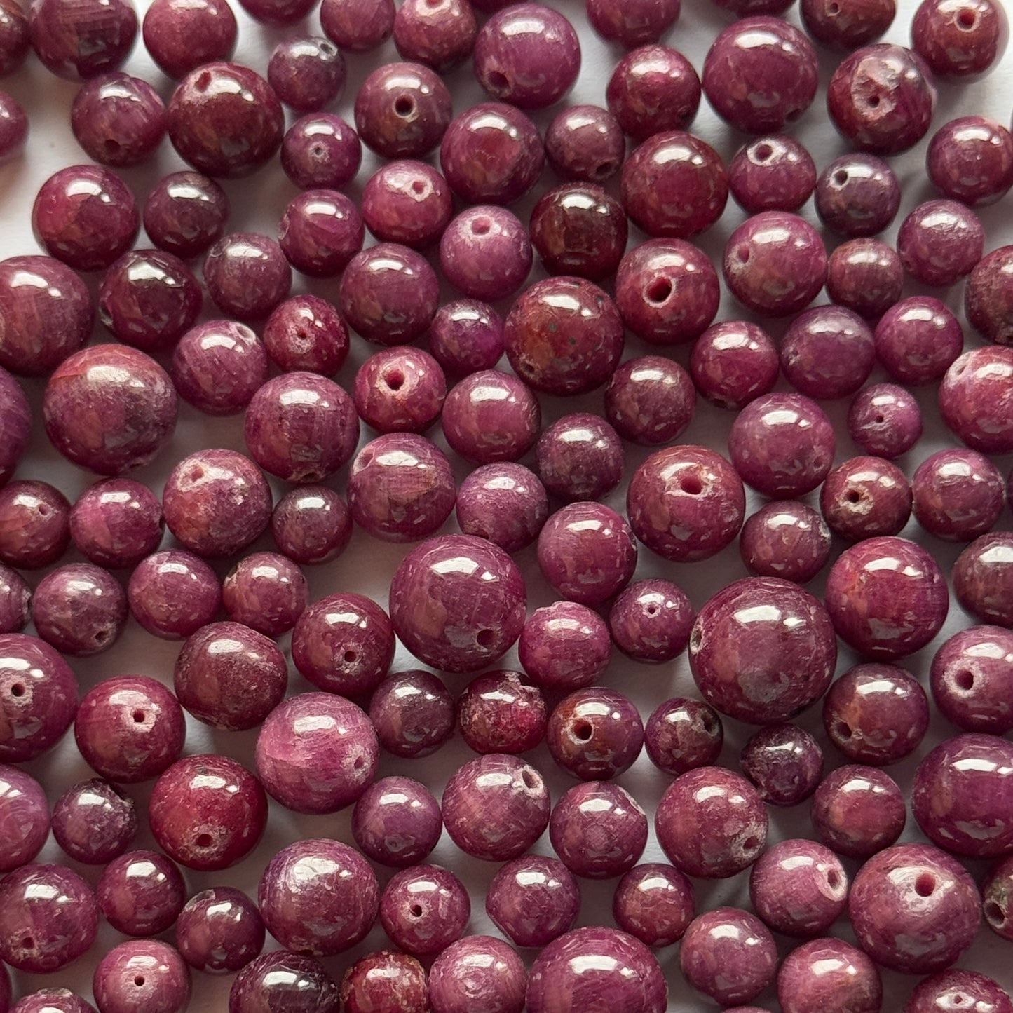 Ruby Balls Loose Beads with Hole 20 pieces per bag with inclusions Different Sizes