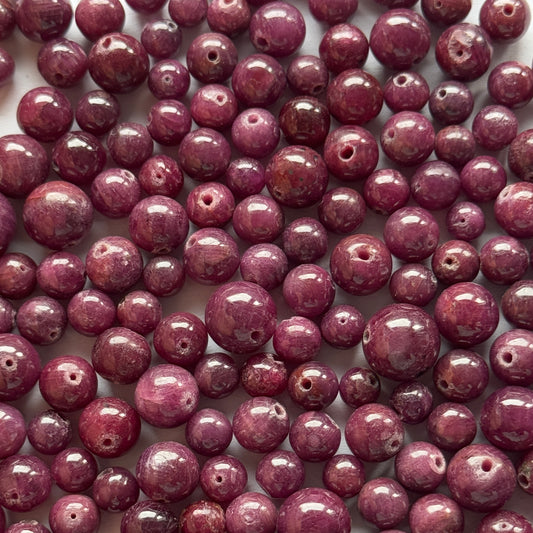 Crimson Red Ruby Round Drilled Loose Beads, 20 pieces – view 1 of 5