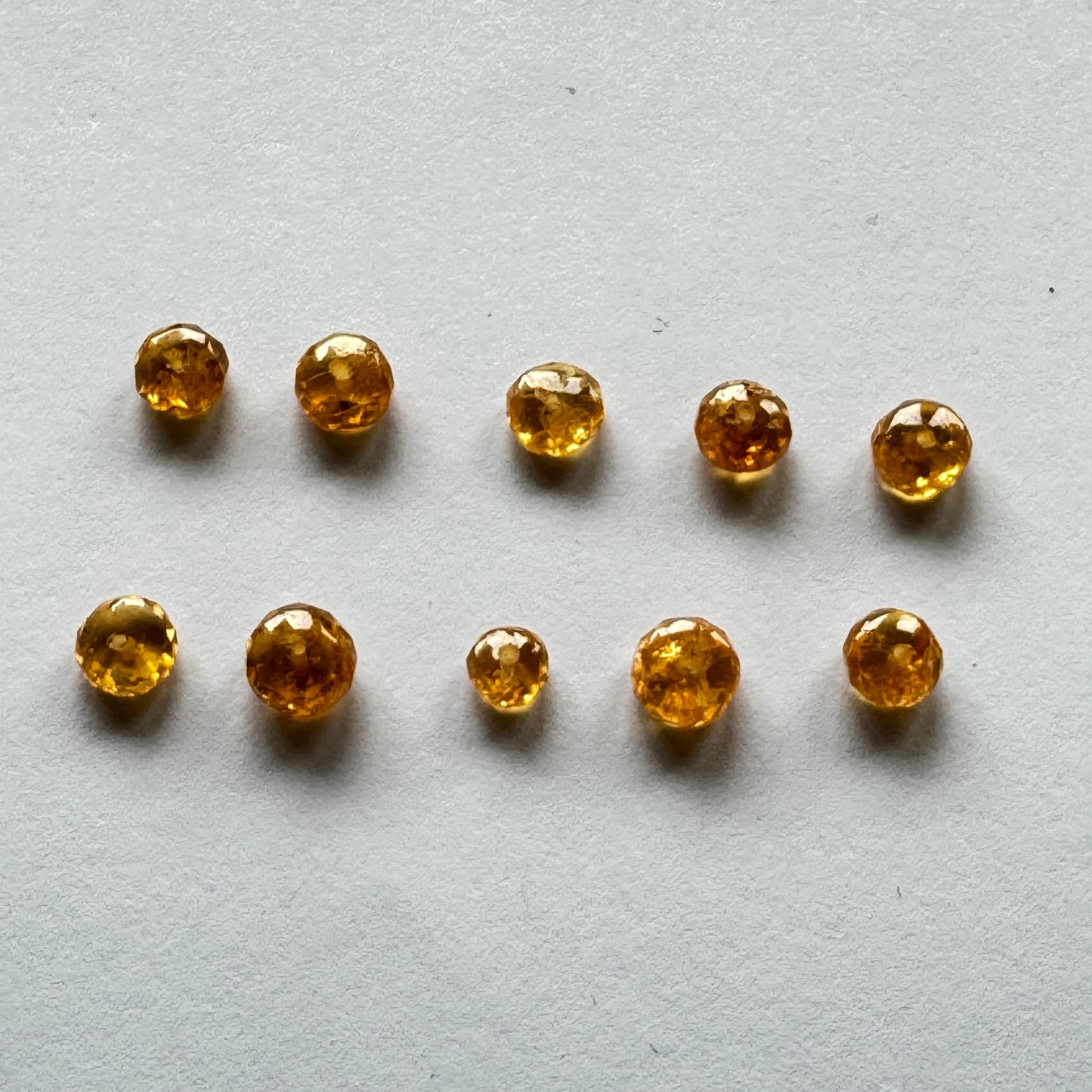 20 Pieces Beautiful Round Orange Mandarin Garnet Loose Beads To Make Jewellery