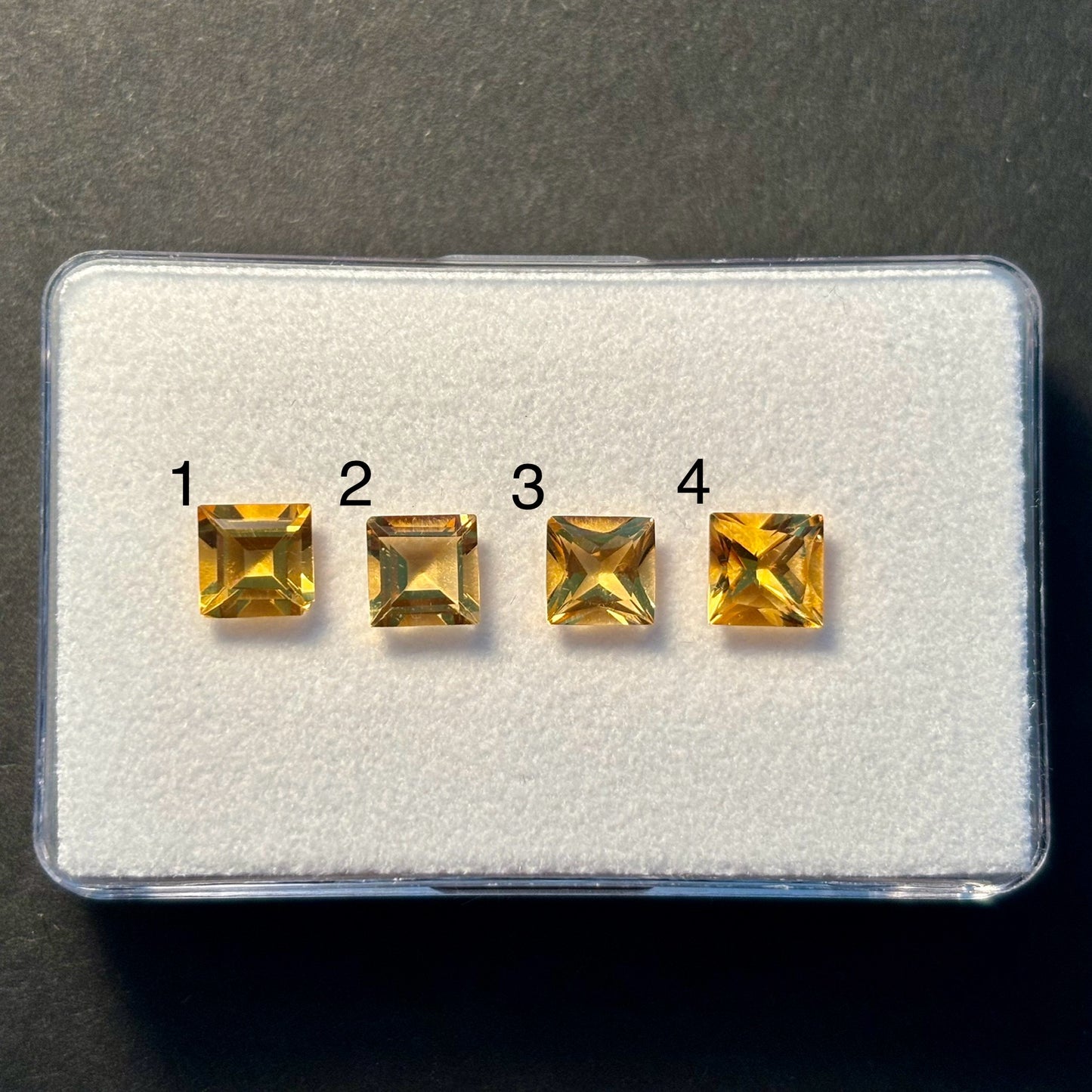 1 Piece Selection Citrine Square Cut Faceted 6mm 3.67 Carats AAA+ Quality