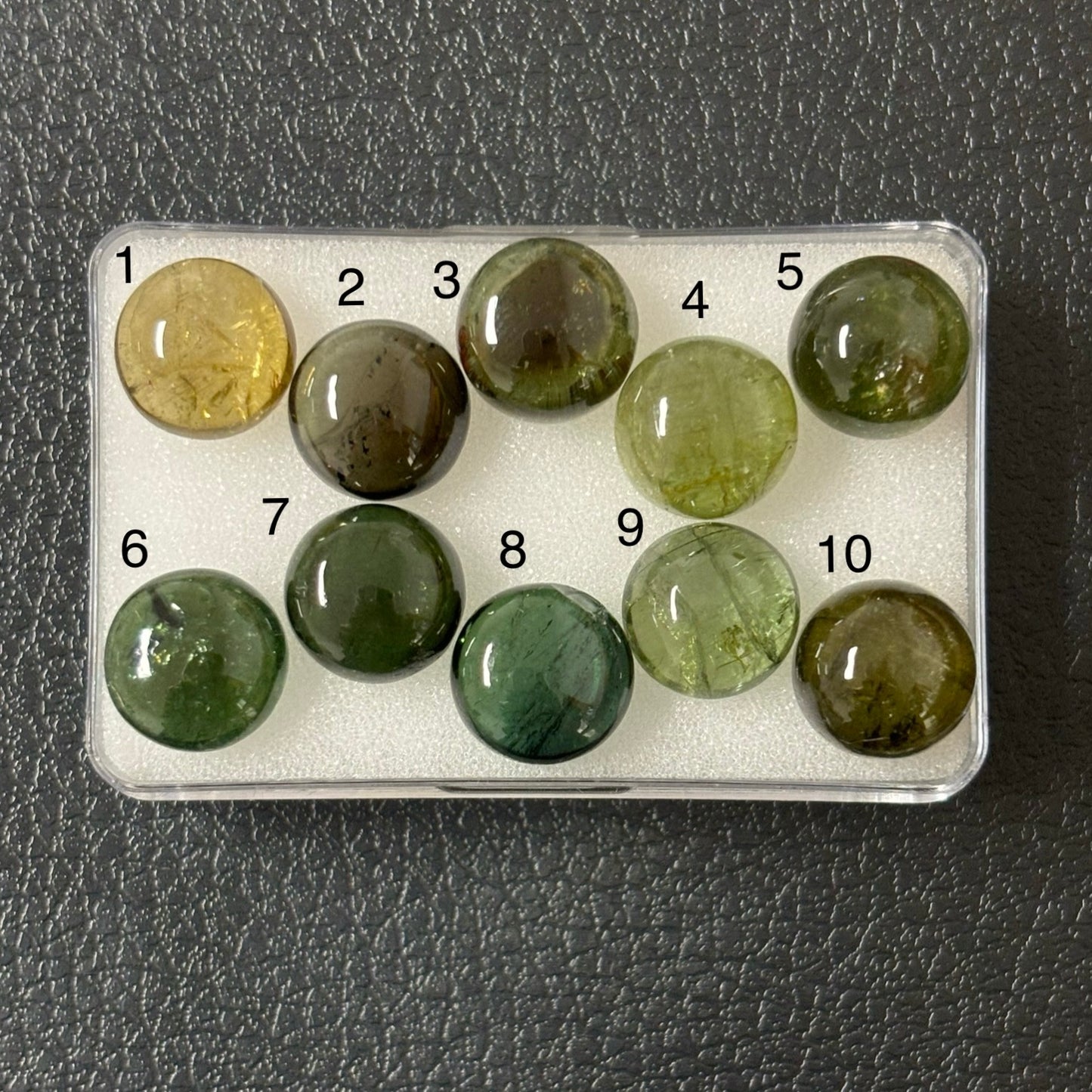 Tourmaline Round Cabochon With Inclusions Approx. 11 mm 6,16 Cts.