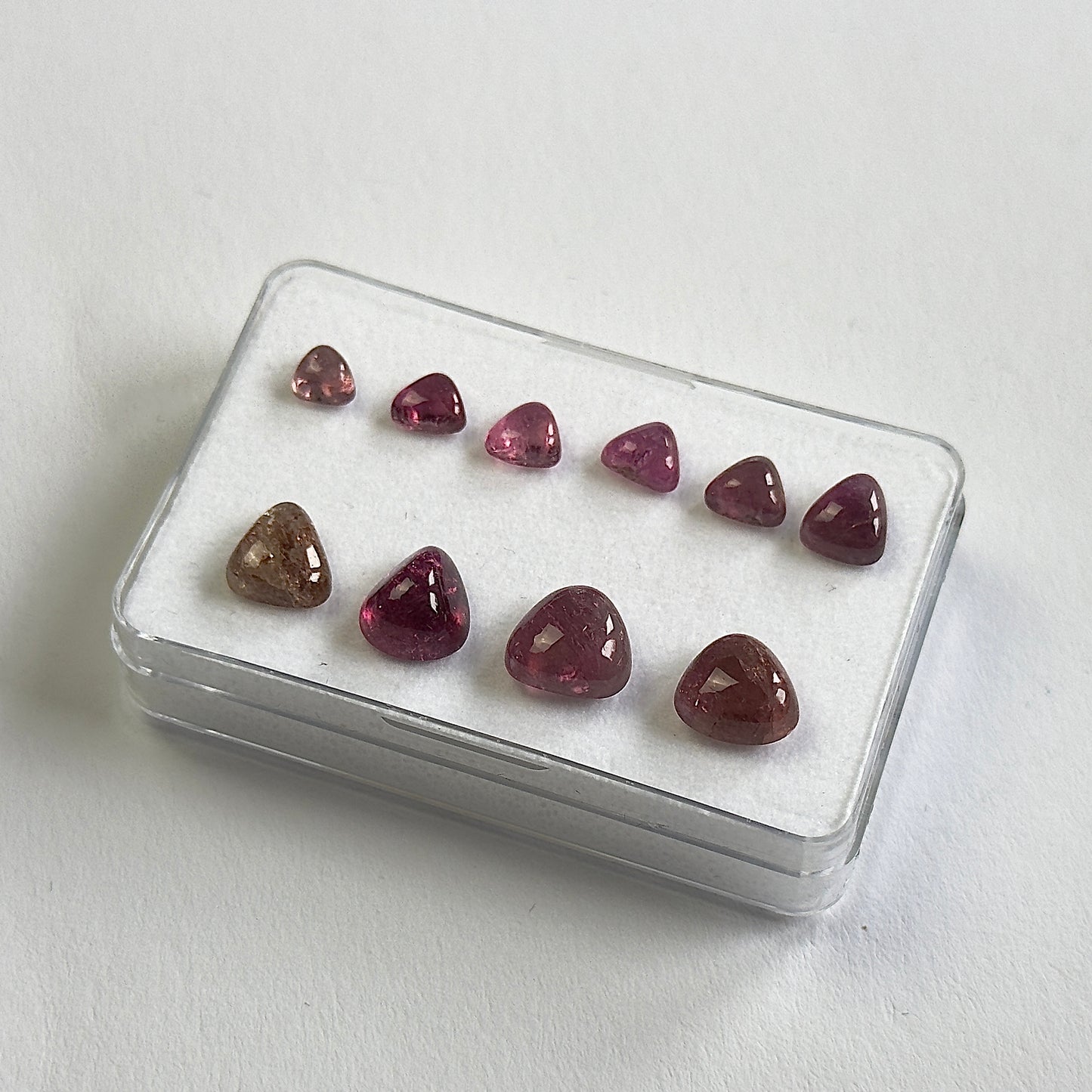 Pink Tourmaline Cabochon Trillion Shape 4.5 - 8.7 mm