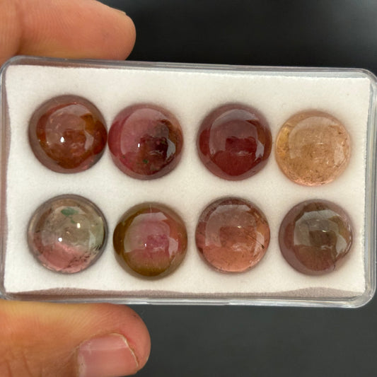 Tourmaline Round Cabochon With Inclusions Approx. 11 mm 6 Cts.