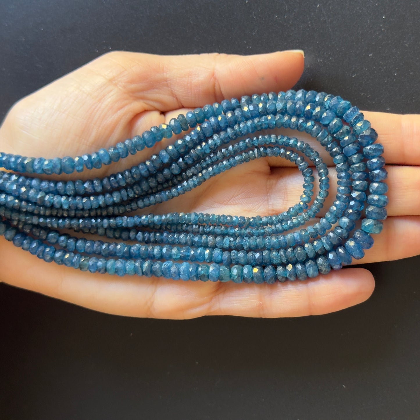 Natural Sparkling Rondell Apatite Beads Strand Faceted