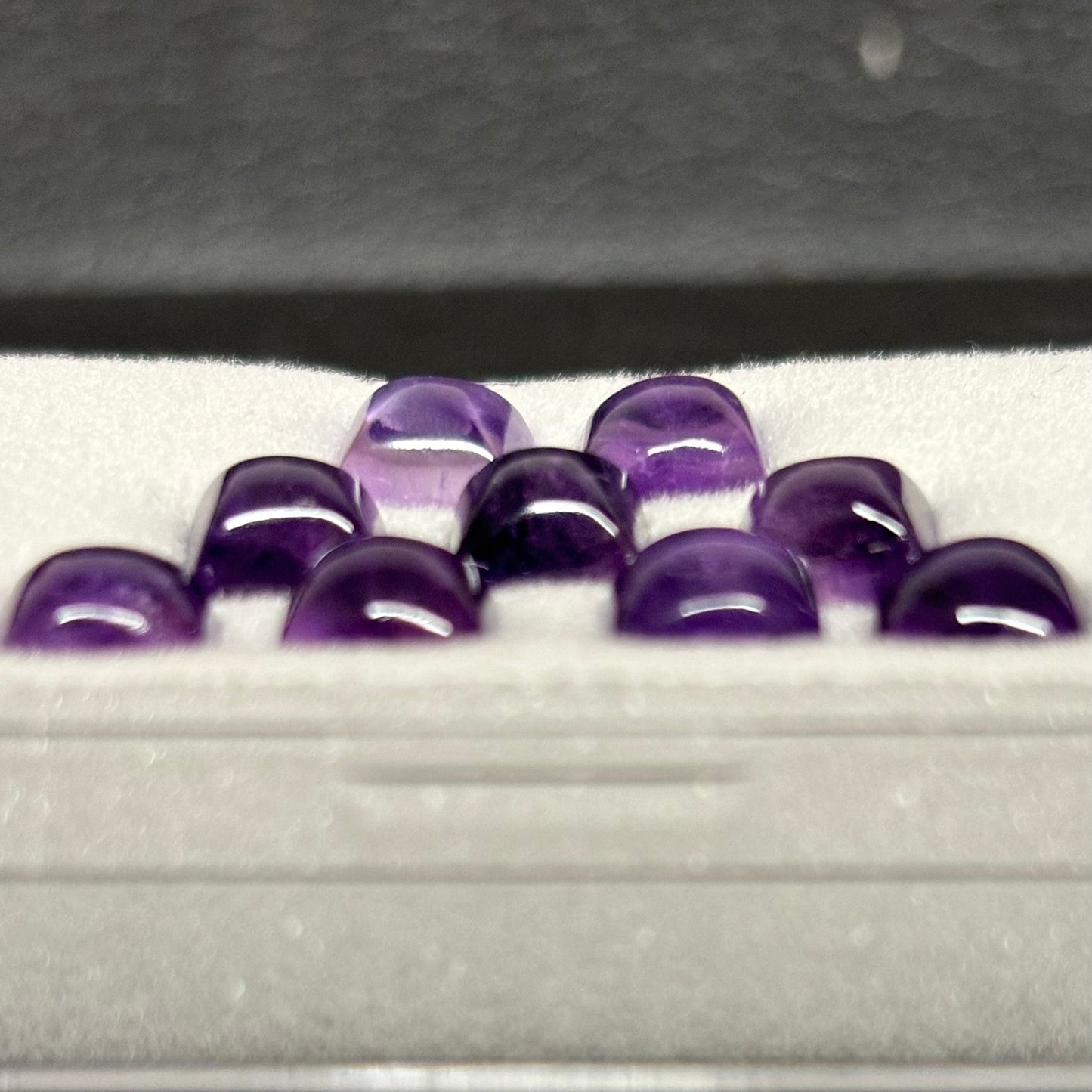 1 Piece Purple Amethyst Cushion Cabochon With Inclusions Approx. 7mm 1.83 Cts.