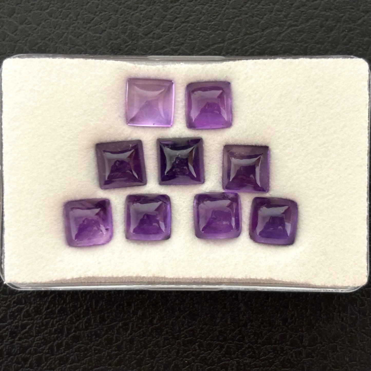 1 Piece Purple Amethyst Cushion Cabochon With Inclusions Approx. 7mm 1.83 Cts.