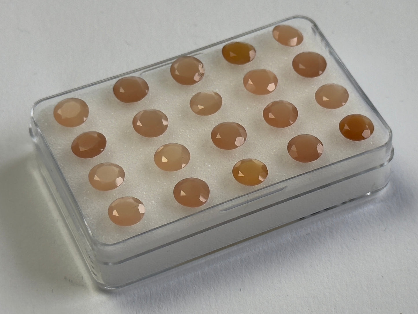 Orange Moonstone Faceted Round, 6mm