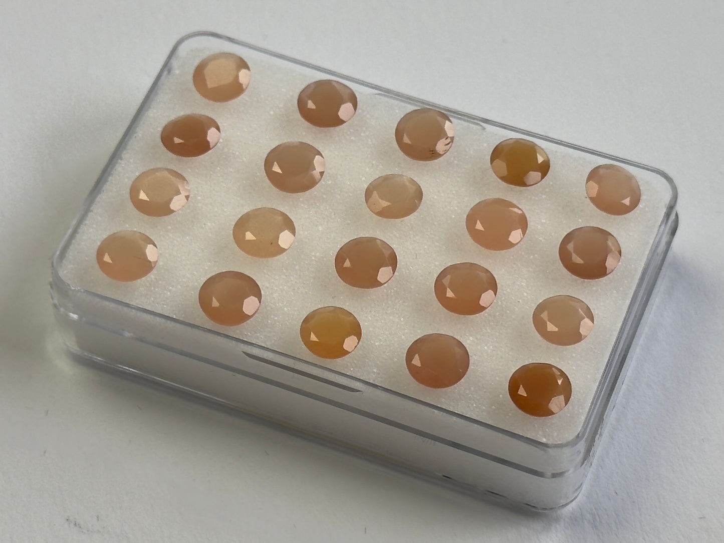 Orange Moonstone Faceted Round, 6mm