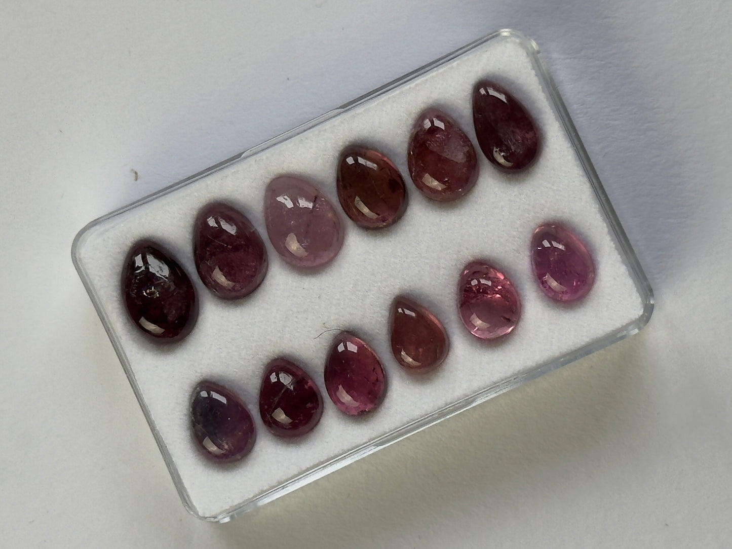 Pink Tourmaline Cabochon Drops 8.5 - 11.5 mm