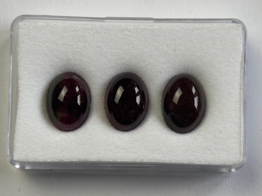 Dark Pink Tourmaline Cabochon Oval 14 x 10 mm