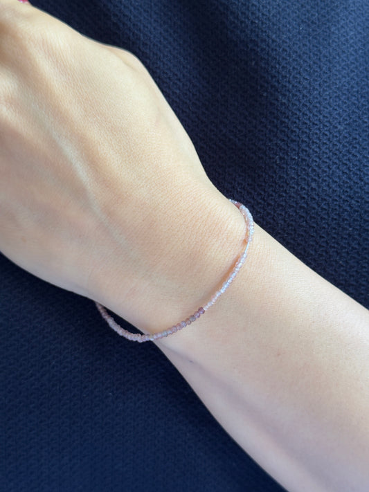 Faceted Round Beads Tourmaline Old rose Hues -20cm