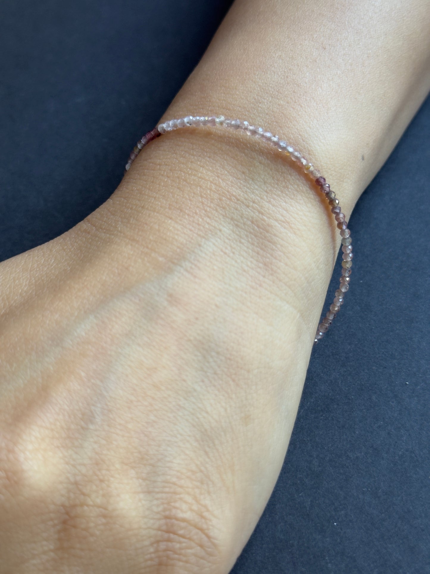 Faceted Round Beads Tourmaline Old rose Hues -20cm