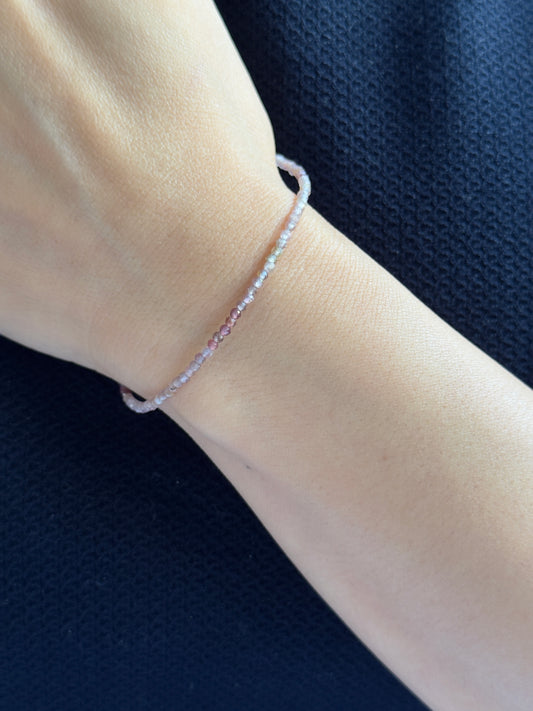 Tourmaline Round Beads! Beautiful Old Rose Tone Hues - 18cm