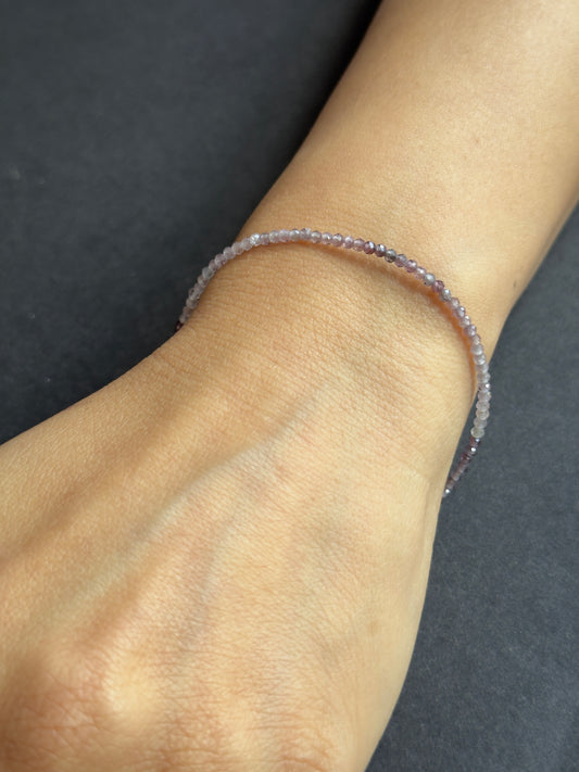 Hand-cut, fac. Round Spinel beads in Gentle Old Rosa Shades