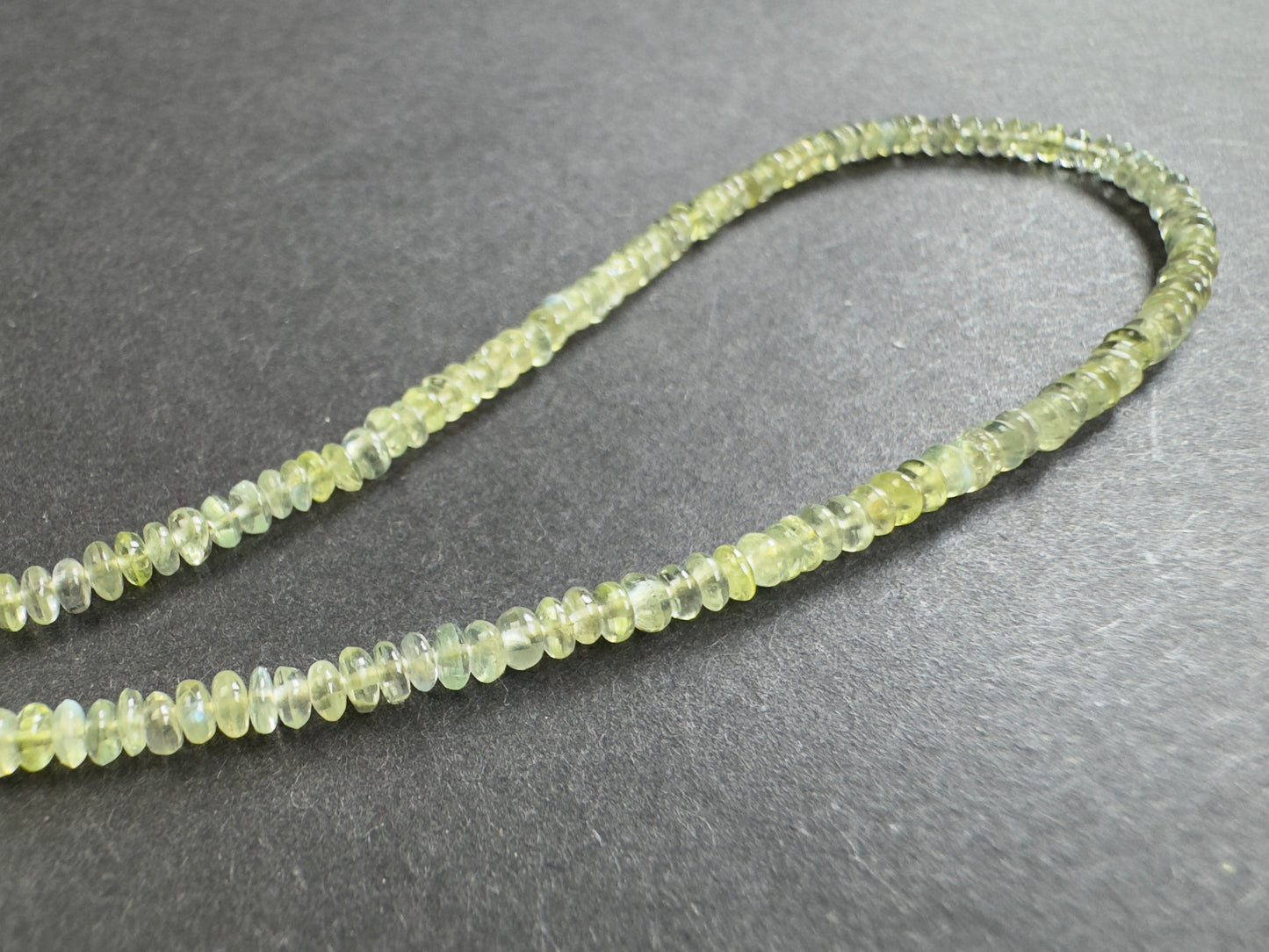 Peridot Rondelle Beads , With Green Hues- 40cm