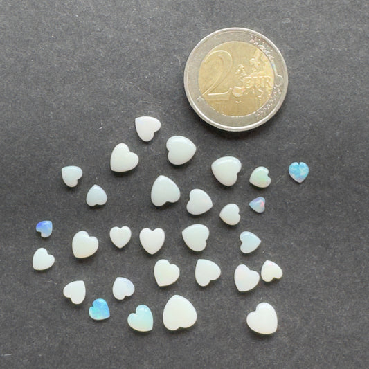 Opal Lightning Rainbow Heart Pack Of 4