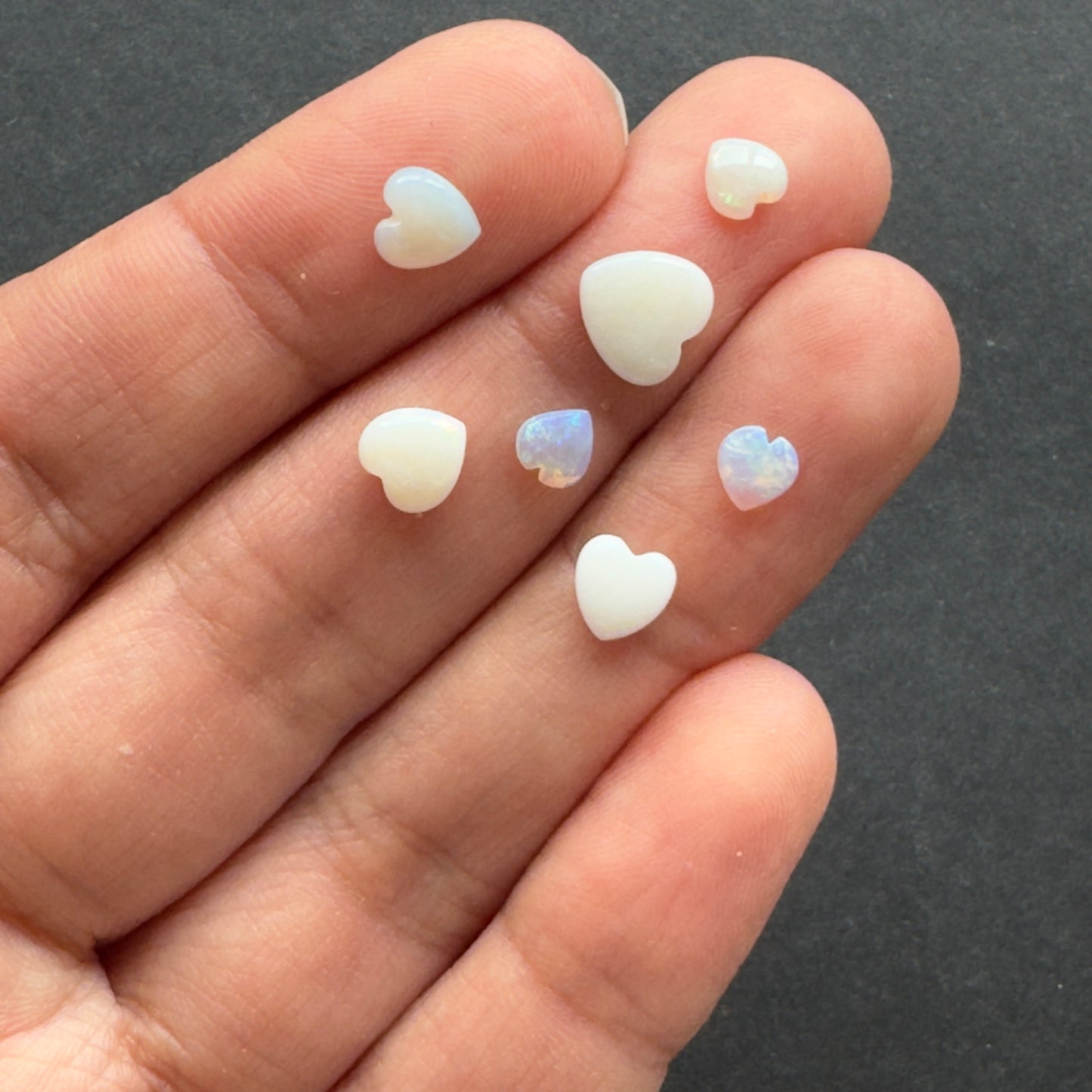 Opal Lightning Rainbow Heart Pack Of 4